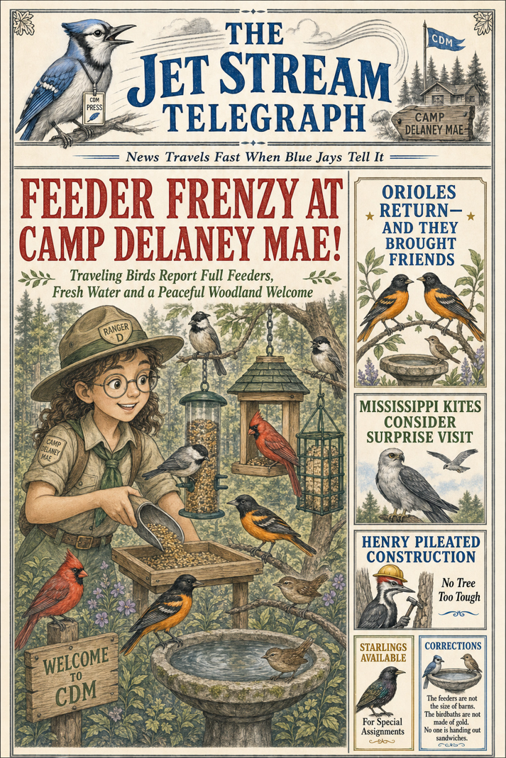Feeder Frenzy at Camp Delaney Mae!