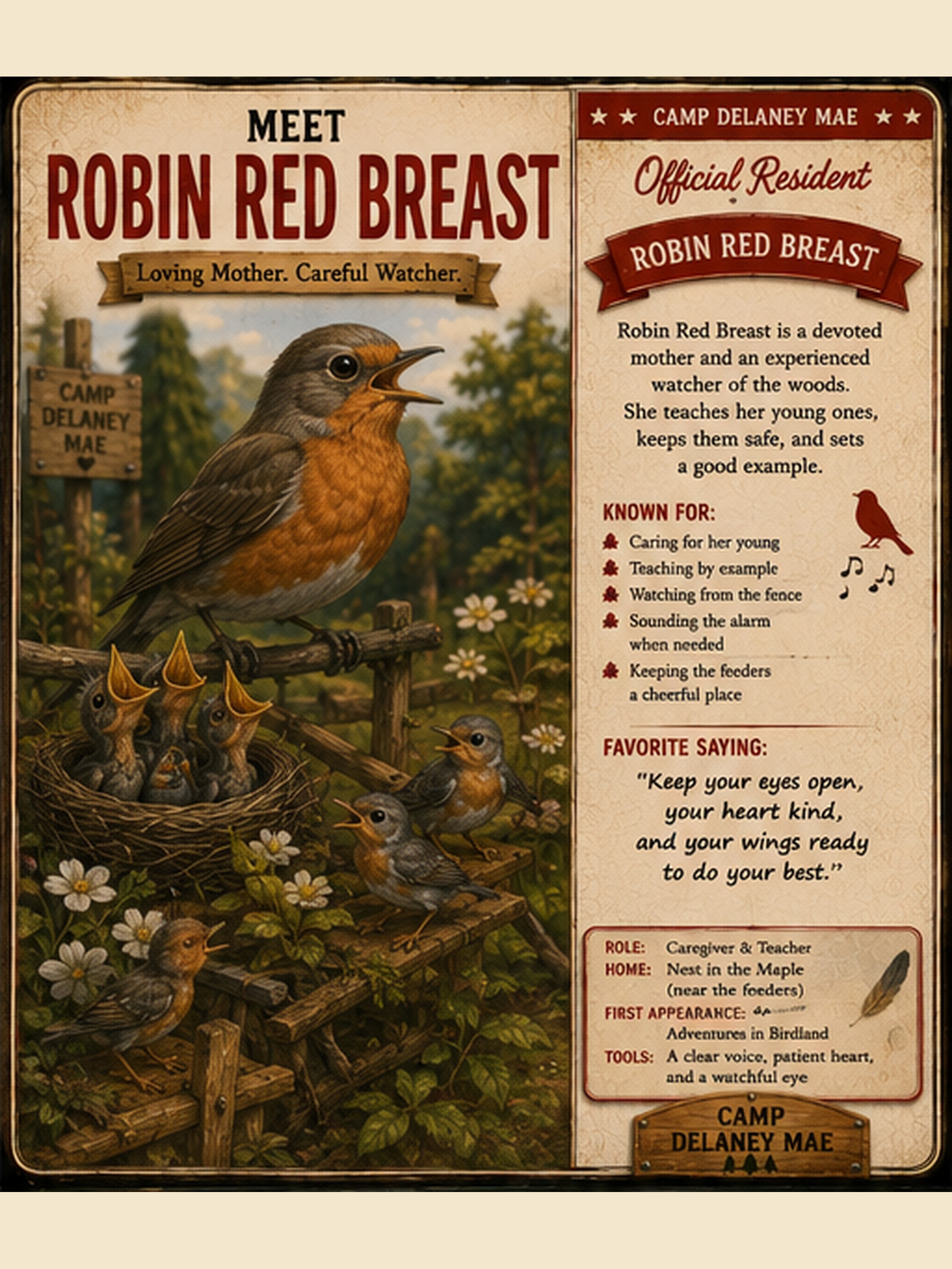 Robin Red Breast character card