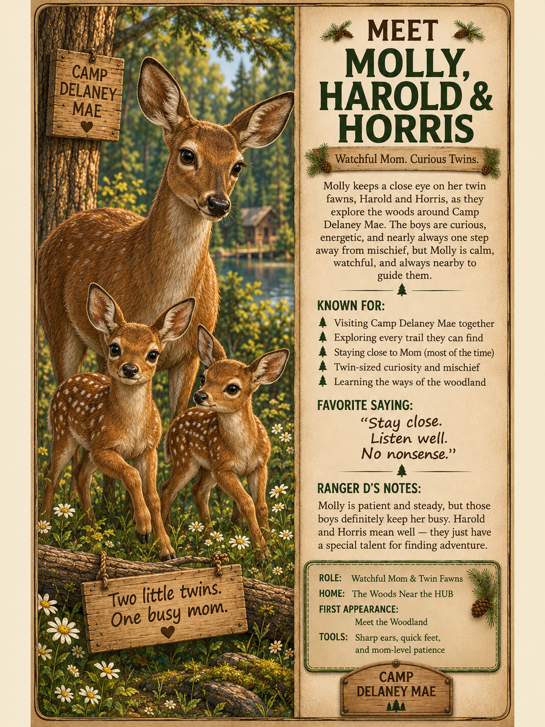 Molly, Harold & Horris character card